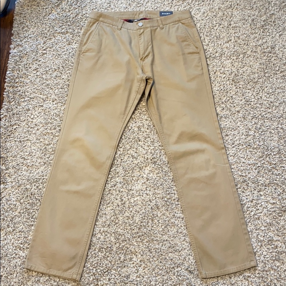 Bonobos Slim-Straight Chinos. Tan, Size 33/32